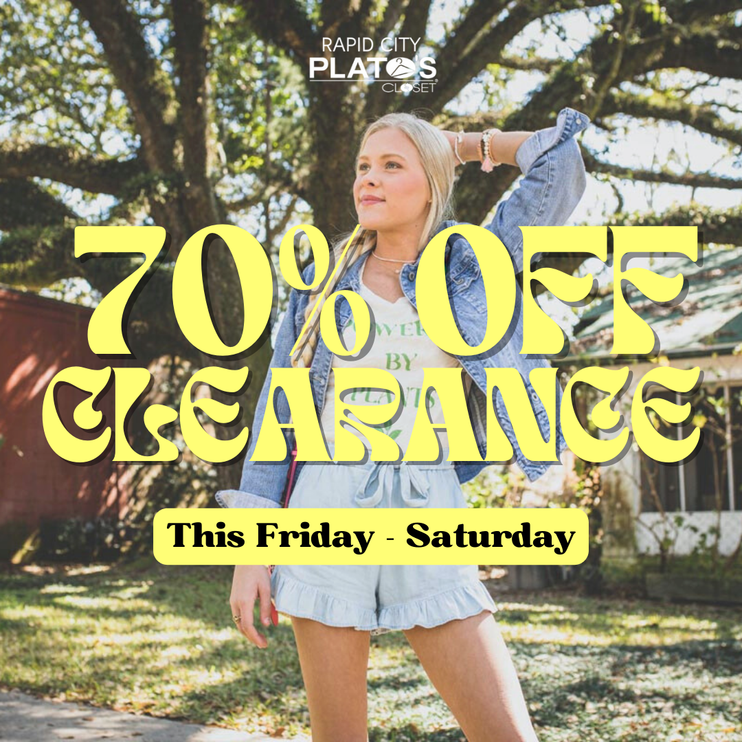 70% Off Clearance this Friday and Saturday